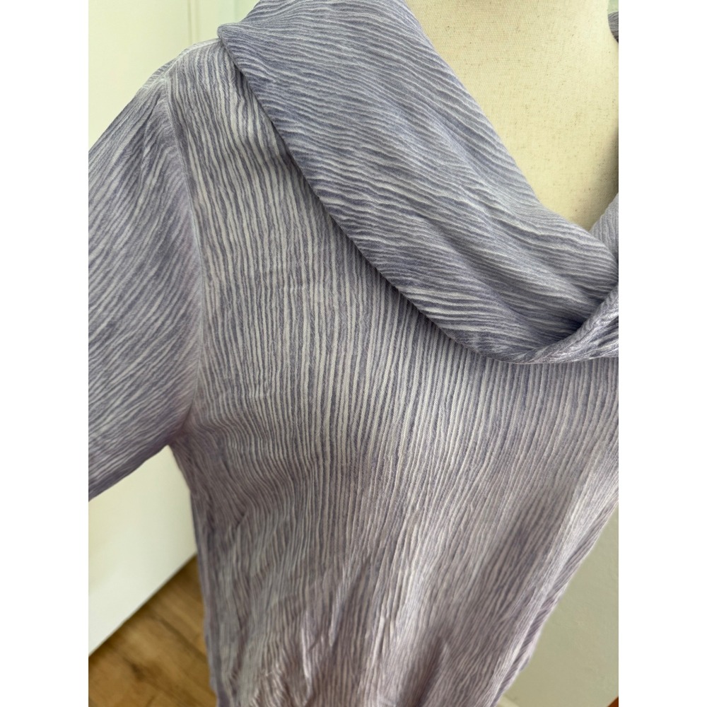 Soft Surroundings Crinkle Asymmetric Cowl Neck Tunic Top Boho Size Petite Large - Picture 5 of 12